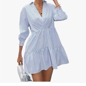 ❤️3 for!❤️ Blue and White Striped Dress